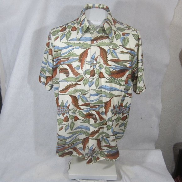 Arrow vintage Men sport shirt s/s pit to pit 25 XL 1970s Disco print polyester - Picture 3 of 10